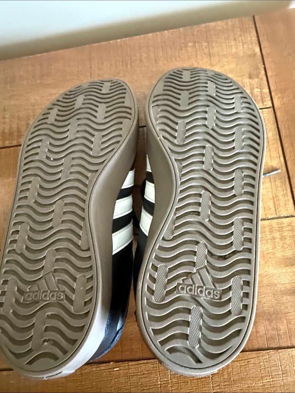 adidas Black Sneakers with White Stripes and Gum Sole - Picture 8 of 8